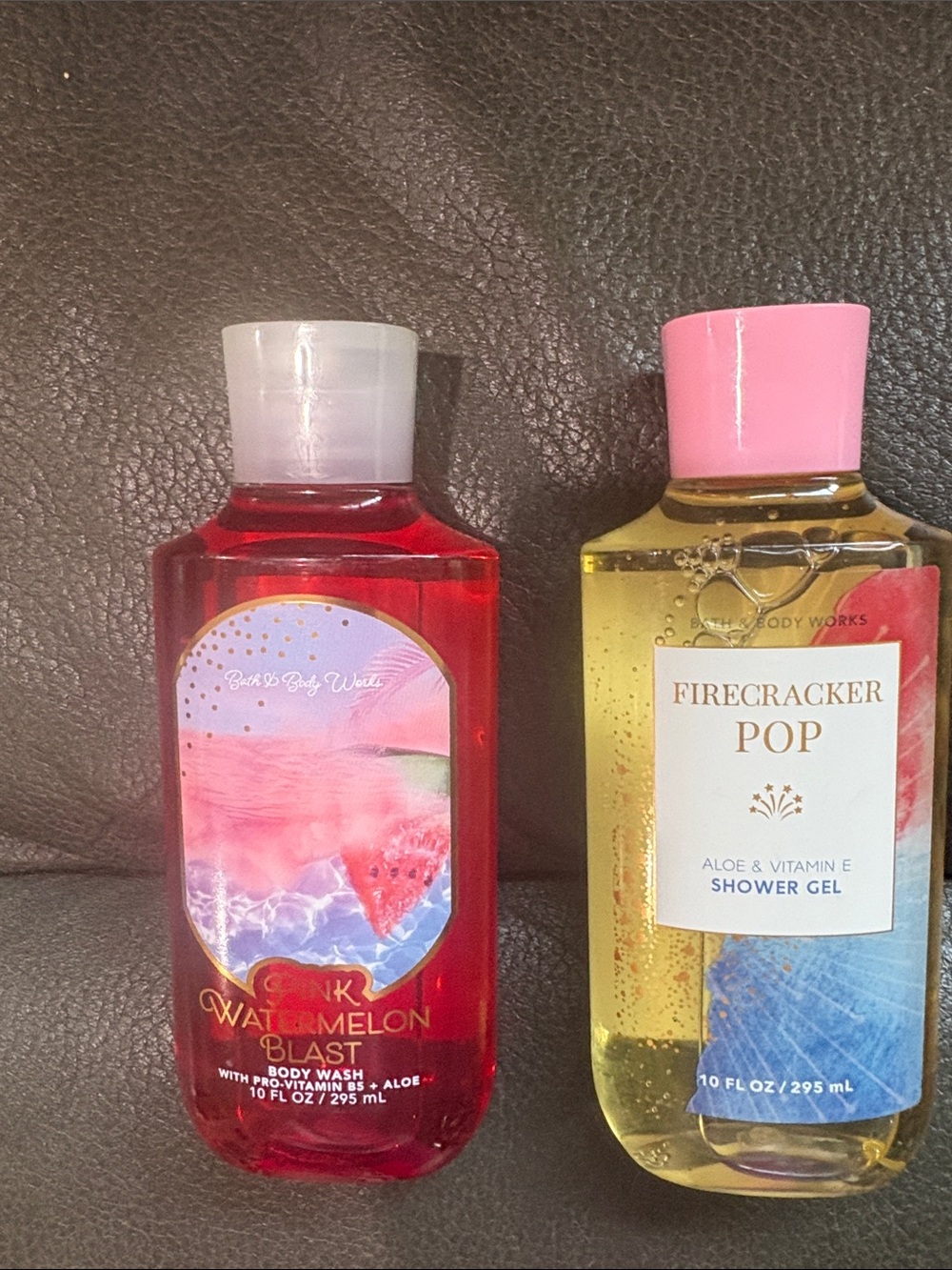 Bath and body shower gel in pink watermelon Blast and firecracker pop